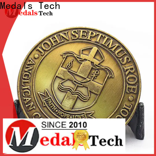Medals Tech logo unit challenge coins factory price for add on sale