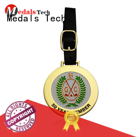 Medals Tech round disc golf bag tags customized for woman