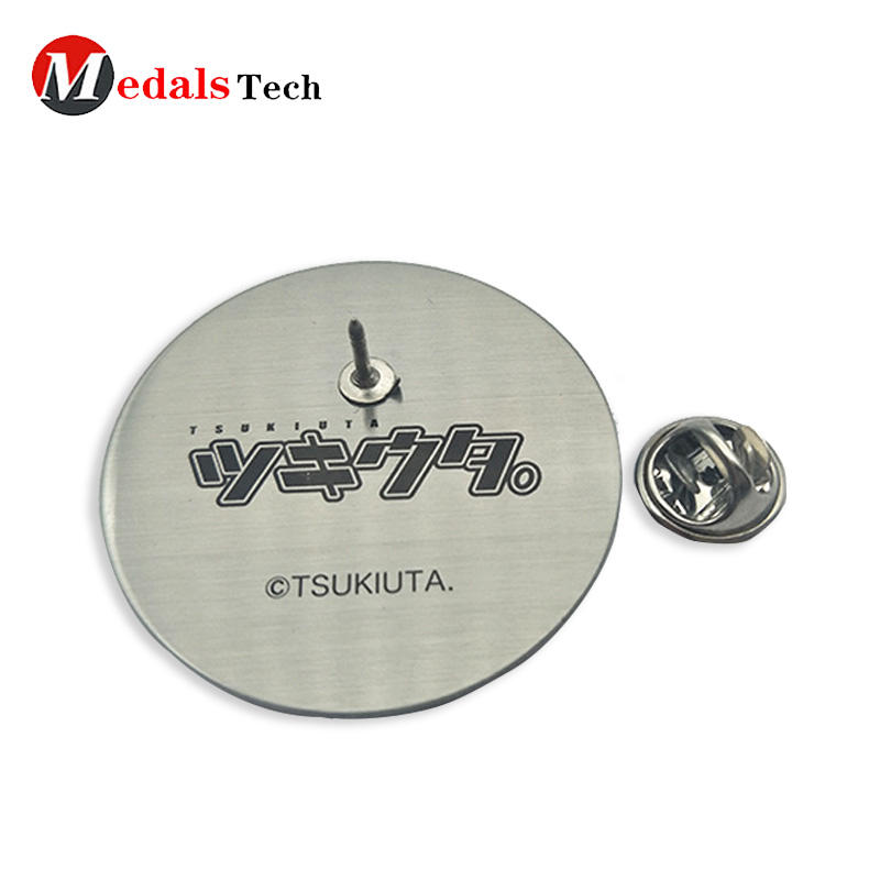Offset printed stainless iron custom lapel pin with japanese cartoon image