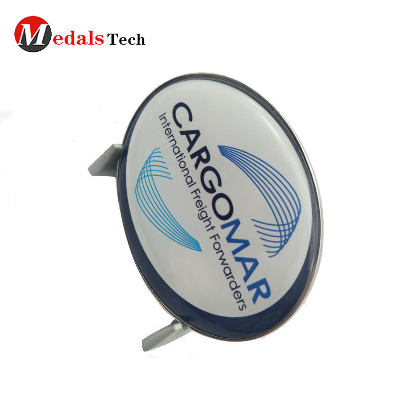 Quality custom metal nameplate with printed logo and epoxy domed