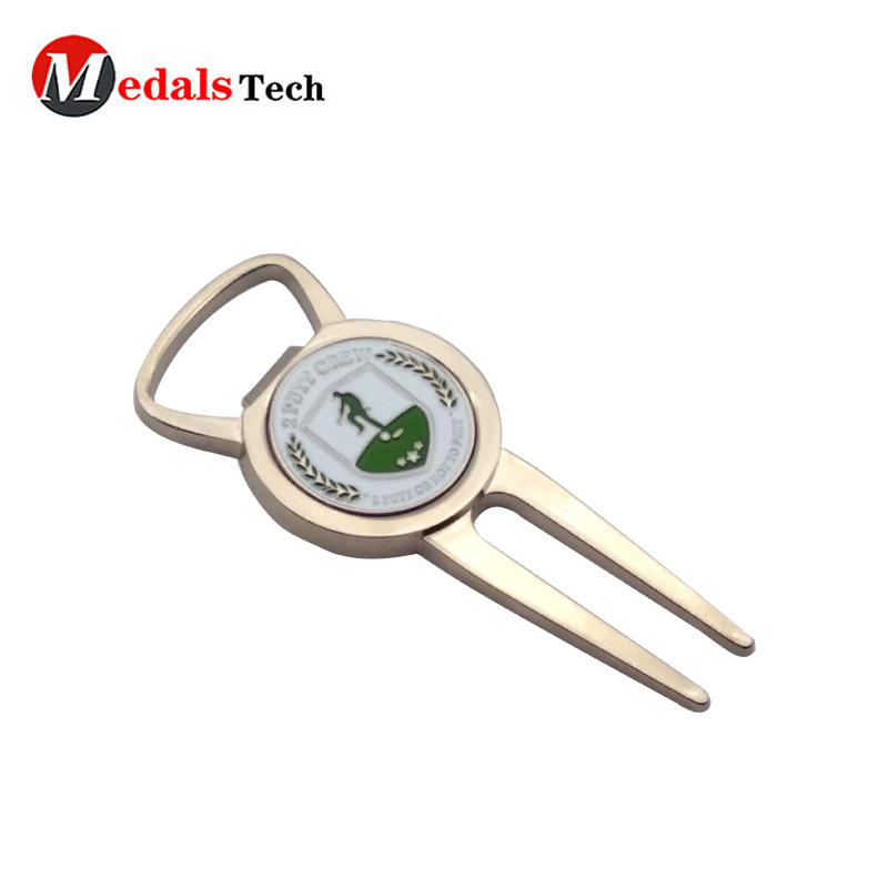 Metal Custom quality golf divot tool bottle opener for promotion
