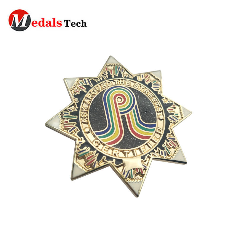 Gold Plated Custom Metal Lapel Pin With Color Filled
