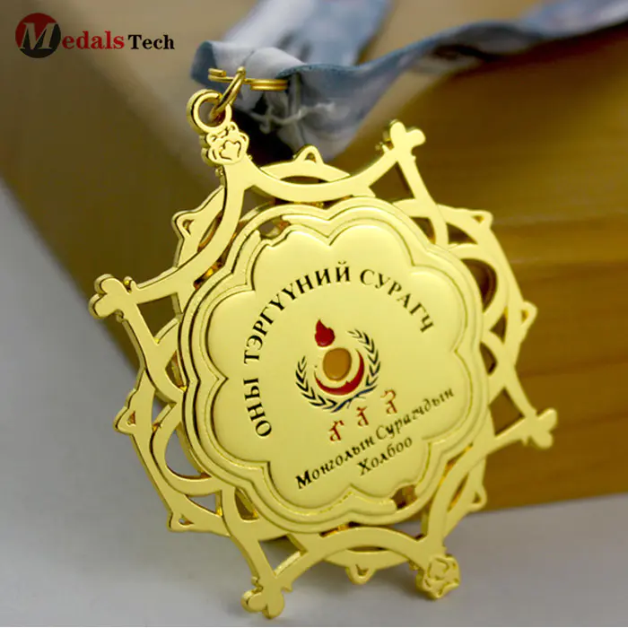Promotional gold plated souvenir event metal medal