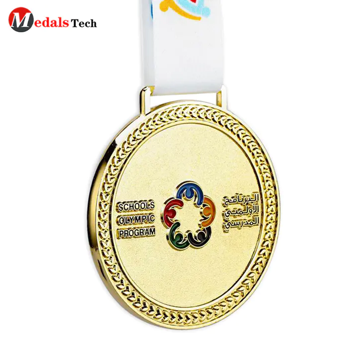 Customized gold plated school sport medal race medal