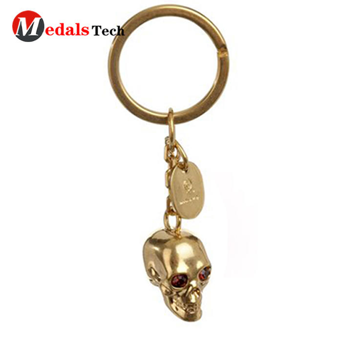 Personalized customization antique metal skulls keychain