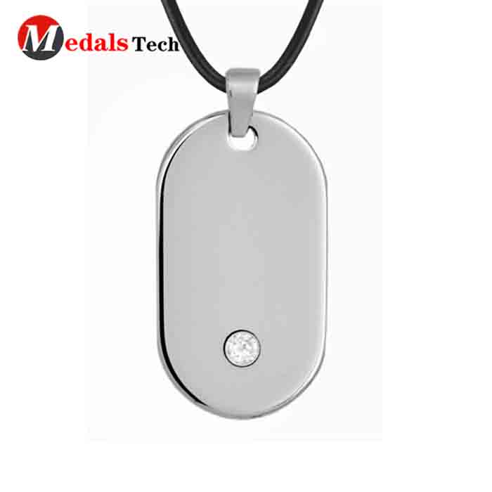 Factory price soft enamel custom metal army dog tag with ball chain