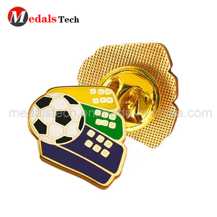 Cheap custom metal football soft enamel lapel pin