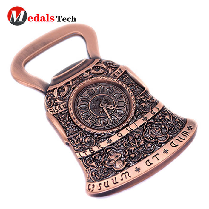 Low price new style bell shape magnet antique bronze bottle opener