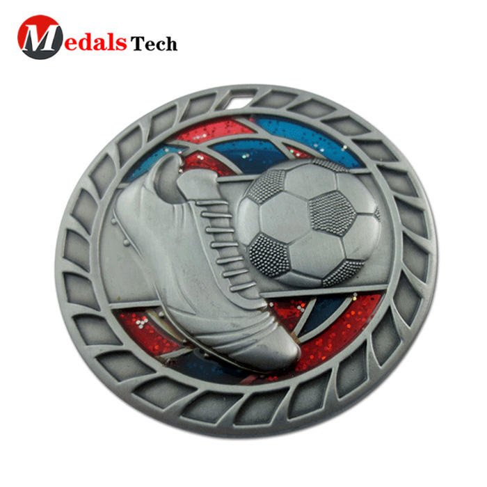 Wholesale custom football race antique silver challenge coins