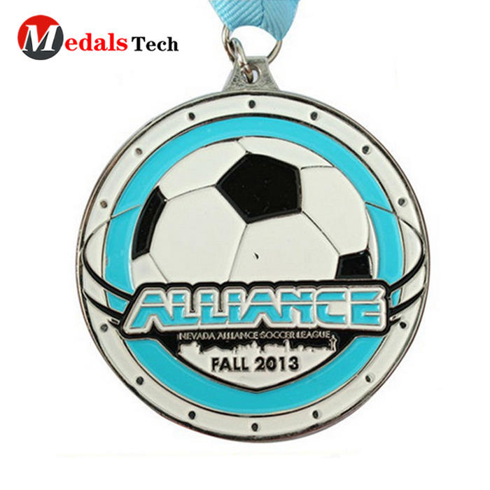 Promotional custom sport football race soft enamel medal