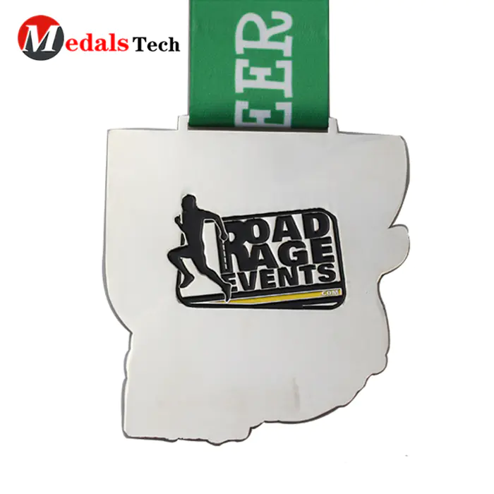 New fashion christmas style souvenir medal with sublimation ribbon
