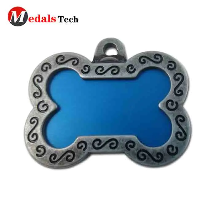 Hot selling silver plated hollow out bottle opener dog tag with ball chain