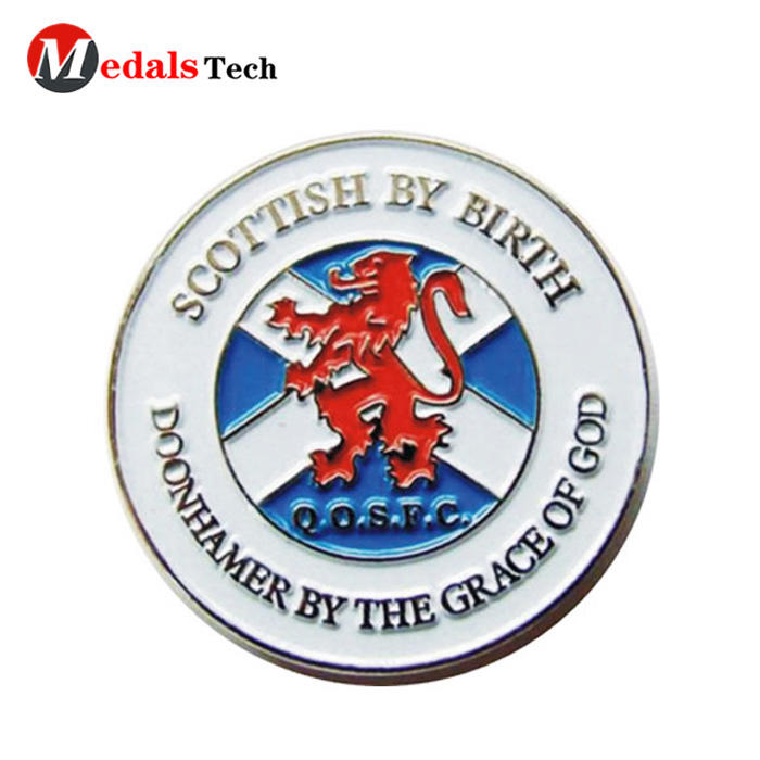 High quality custom round shape logo silver plating lapel pin