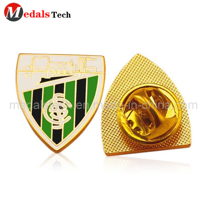 China factory custom soccer metal shinny gold plating souvenir lapel pin