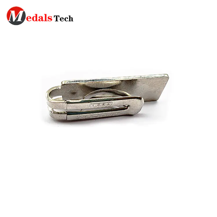 Creative cheap silver plating zinc alloy pocket money clip with soft enamel