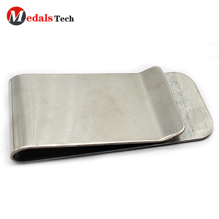 Wholesale custom logo silver plating stainless steel metal money clip for sale
