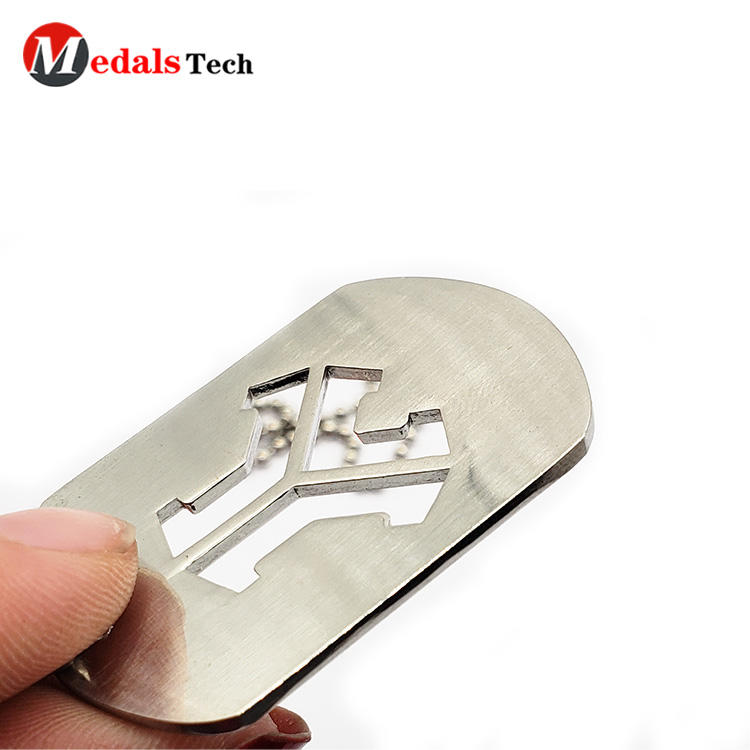 High quality silver plating printed cut out design metal  dog tag
