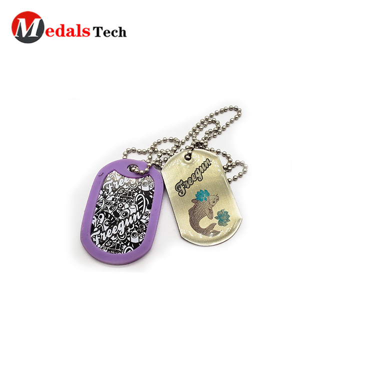 Custom Cute Aluminum Necklace Dog Tag With Pvc Cover Dog Tagmedals Tech...