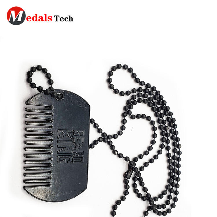 Factory price wholesale custom logo metal charm gift dog tag with comb