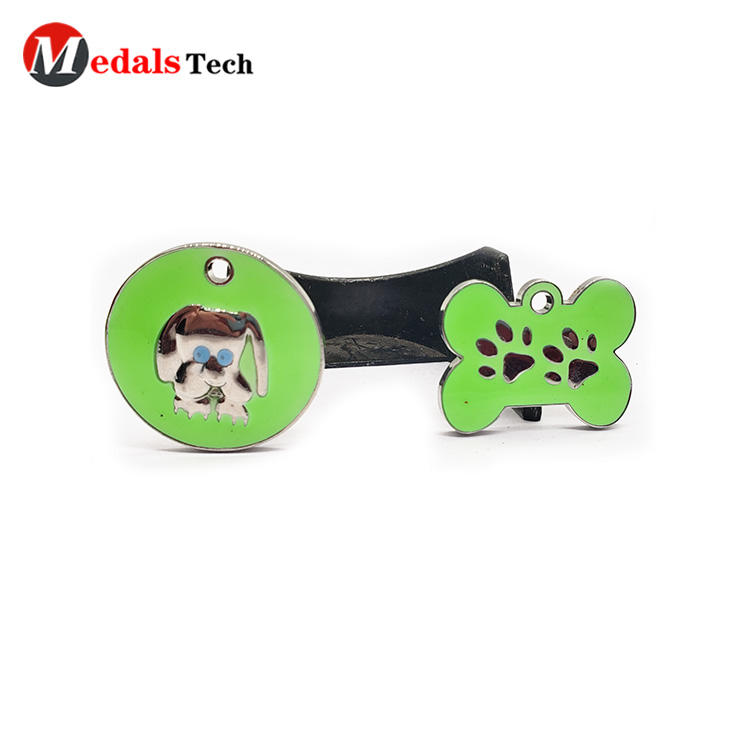 High quality cheap custom metal made luminous dog tags for pets