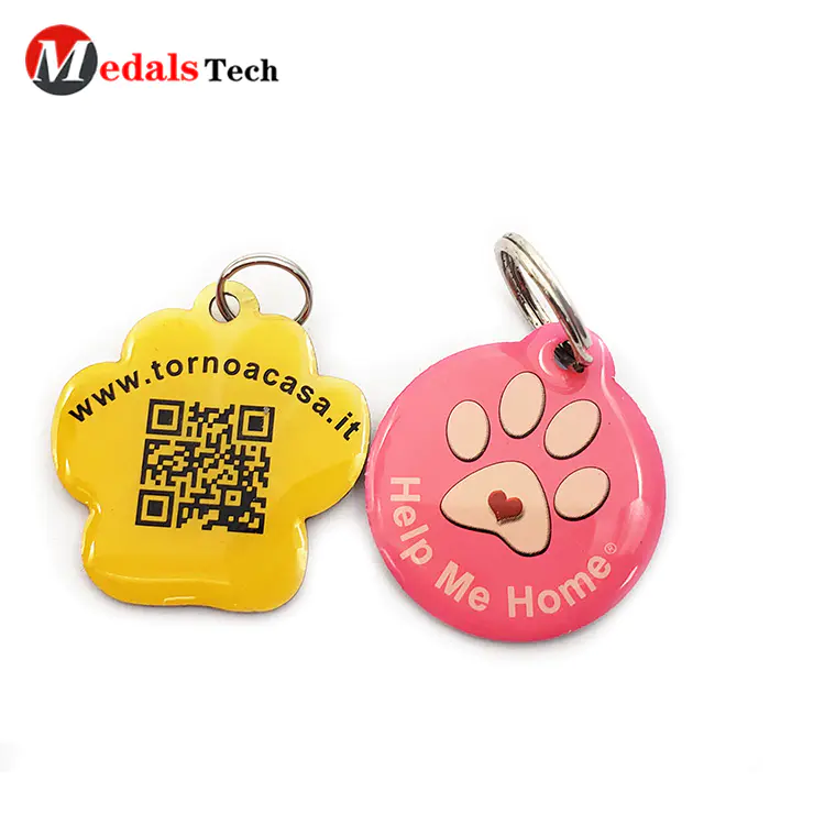 Wholesale code printing metal pets dog tag with QR Code