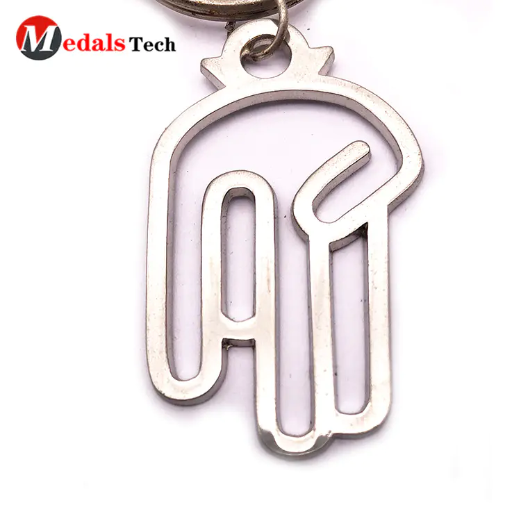 Custom Metal Home Keychain Silver Plating Cut Out Blank Low Price