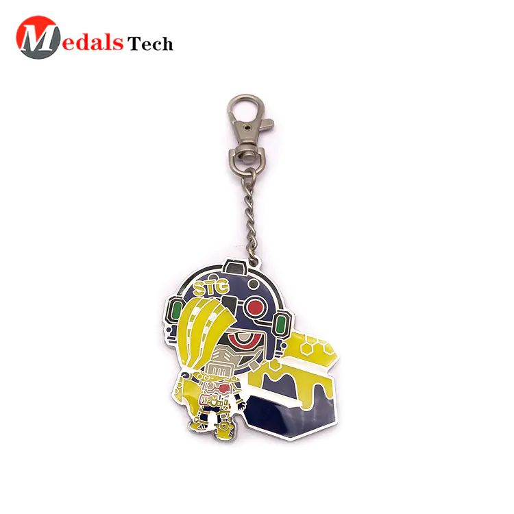 Custom Metal Keychain Promotion Multi-Color Filled Cute Cartoon Key Chains