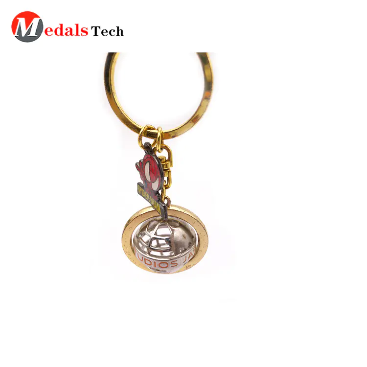 Novelty Metal Globe Keychain Factory Price Creative Hollow Out Spinning