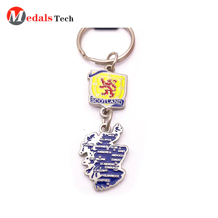Home Keychain Supplies color Filled Nation Map Souvenir Factory Price