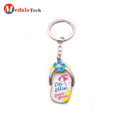 Cheap Custom Keychain Beautiful Gift Metal Beach Shoe Keychain for Kids
