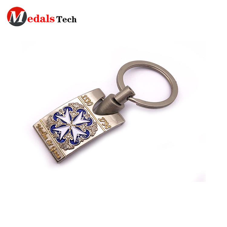 Custom Engraved Logo KeyKeychain Zinc Alloy with Color Filled Wholesale