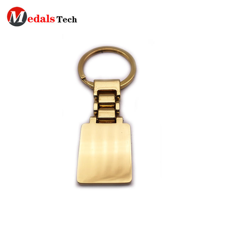 Souvenir Metal Keychain Embossed Logo with Shinny Gold Finish Key Chain Factory Price