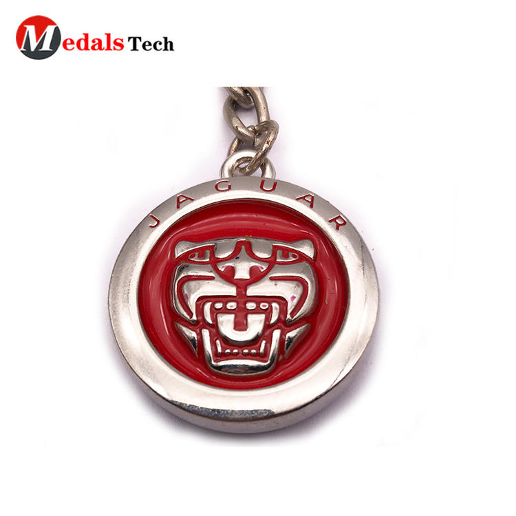 Wholesale round shape zinc alloy silver keychain with embossed logo