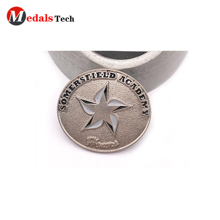 Custom owner design sandblast effect pin badge with soft enamel