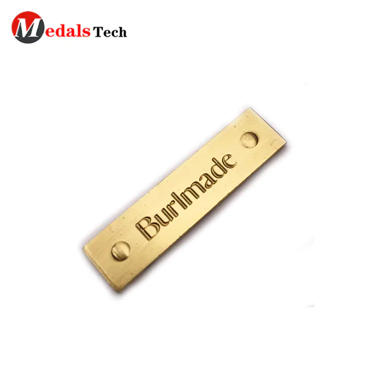 No minimum order gold plating thin logo metal plate