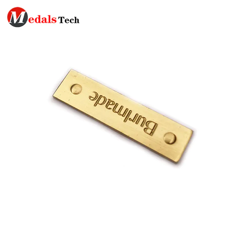 No minimum order gold plating thin logo metal plate