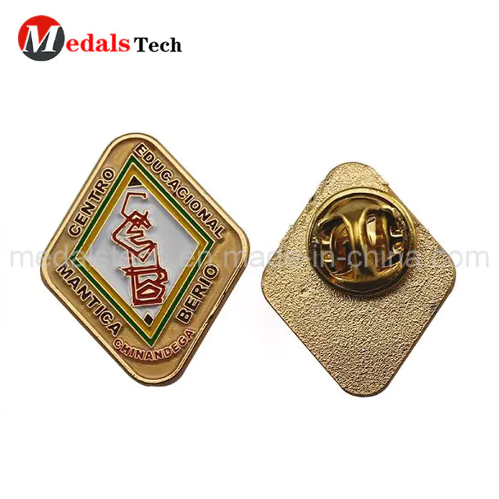 Factory price antique gold logo military lapel pins with butterfly cap
