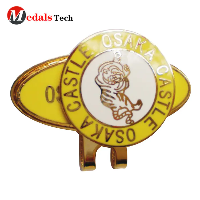 Factory price logo metal magnet golf cap clip with ball marker