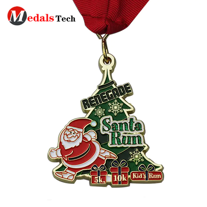 Cheap metal custom medal for christmas santa run