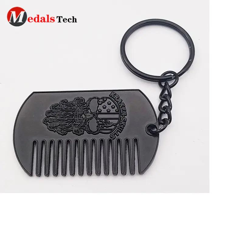 Custom cheap engraved logo metal gift souvenir comb dog tag