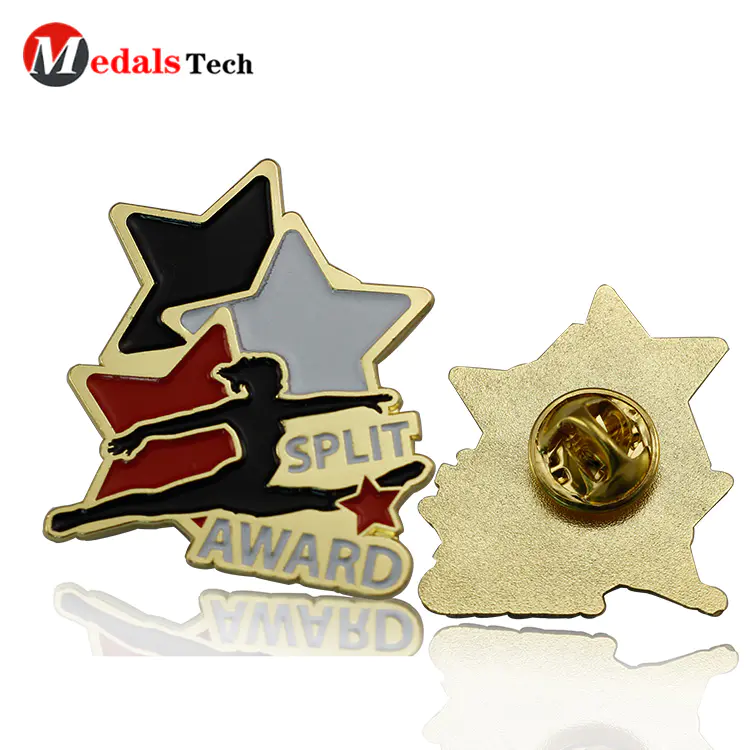 Cheap custom enamel rose gold souvenir award pin lapel pin