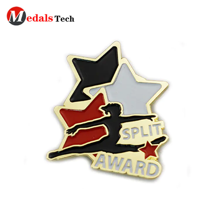Unique custom gold plating matel make bulk sport award lapel pin