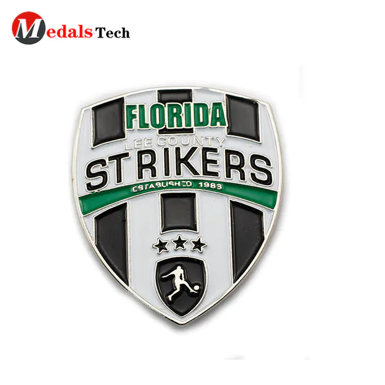 No minimum order metal funny shaped  silver engraved logo badge