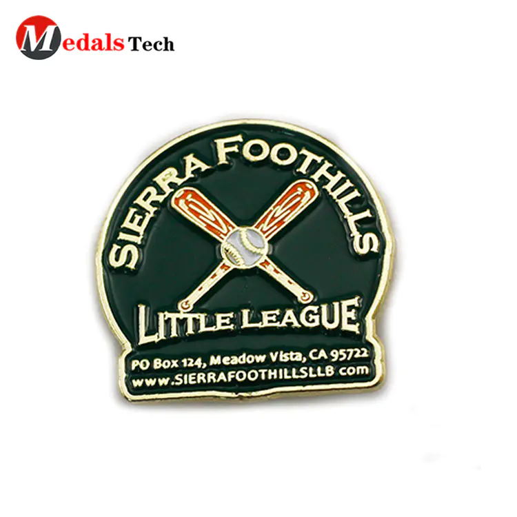 Unique promotional custom silver metal company logo badge