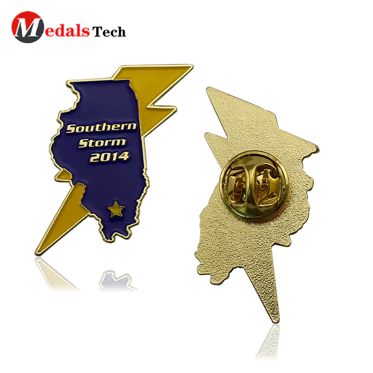 Creative shaped promotional  gold plating clothing pin badge