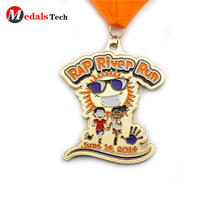 Customized gold plating river run marathon finisher medals