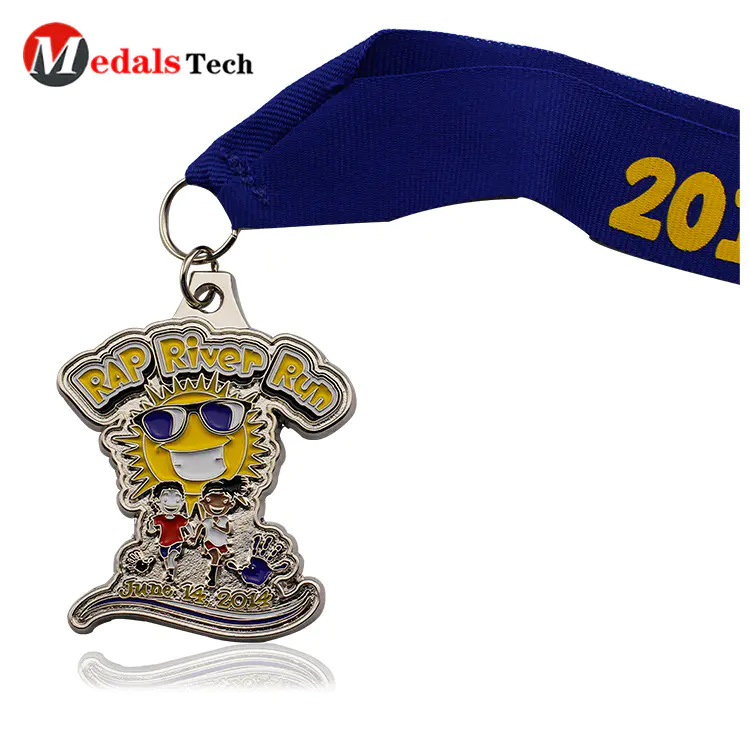 Pefessional silver plating metal funny running metal medals