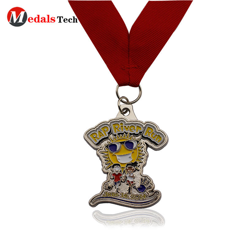 Pefessional silver plating metal funny running metal medals
