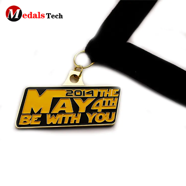 Factory price mini logo gold plating zinc alloy race medals