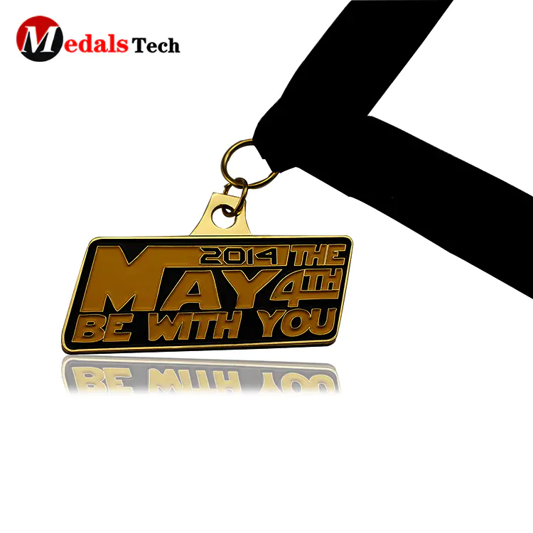 Factory price mini logo gold plating zinc alloy race medals